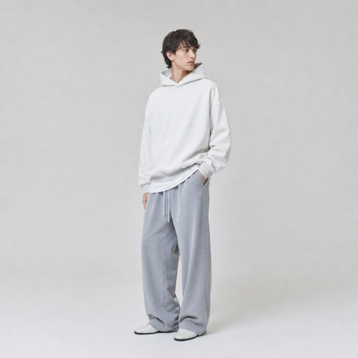 Hoodie Oversize — Gris Perle